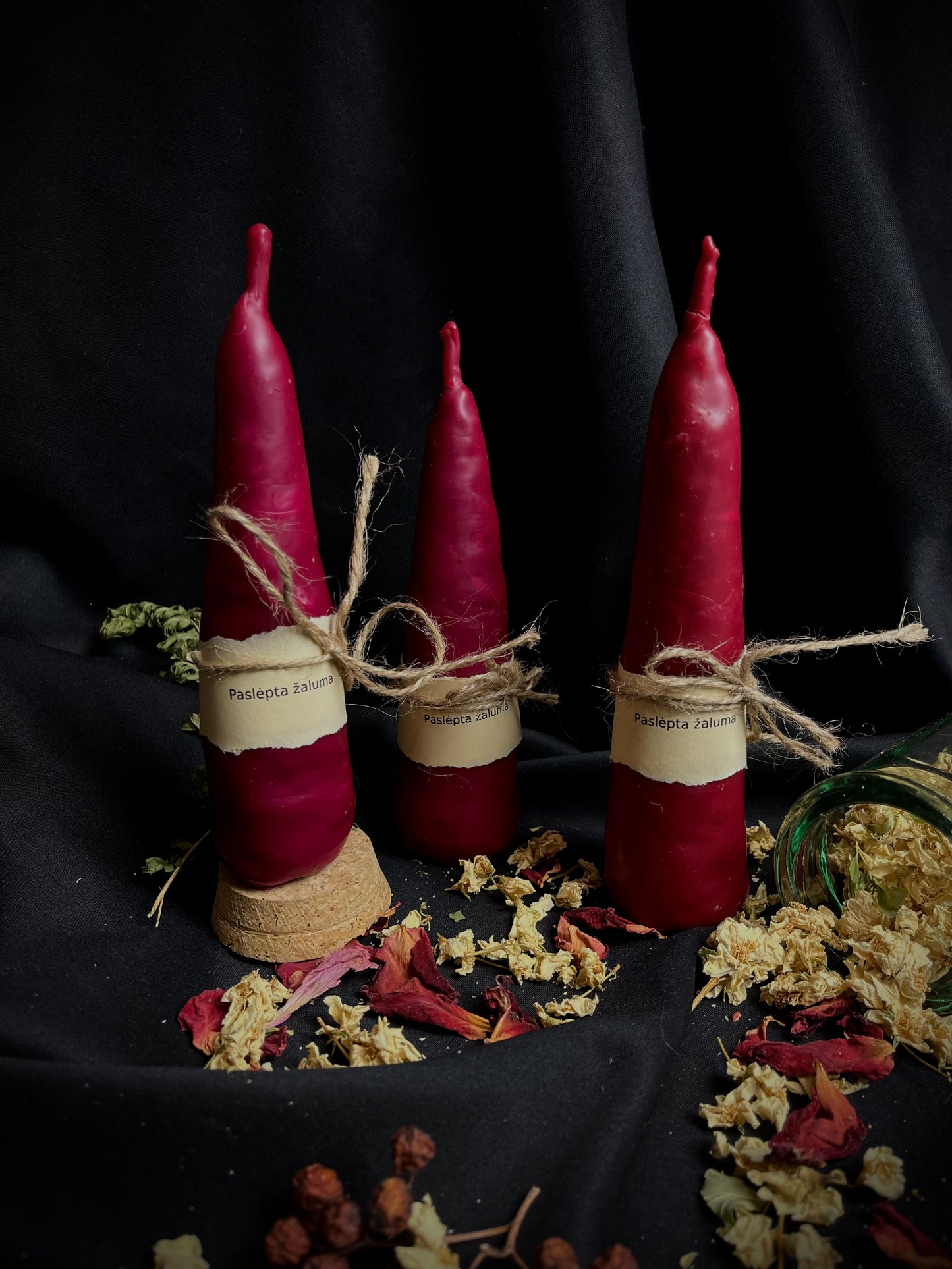 Bičių vaško žvakė paslėpta žaluma