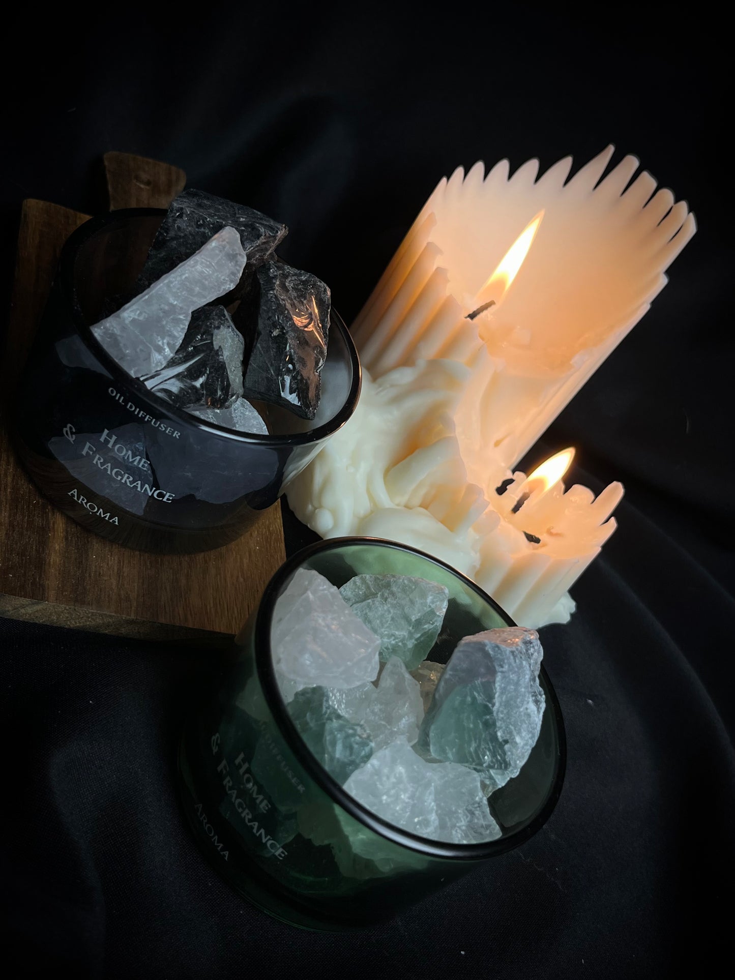 Namų kvapas su žaliais aromatiniais kristalais