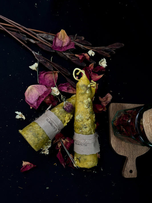 Bičių vaško žvakė su šlamučiu