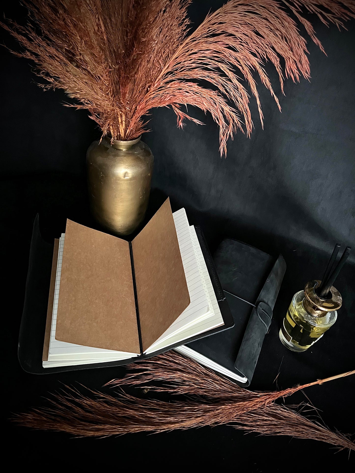 Black leather notebook