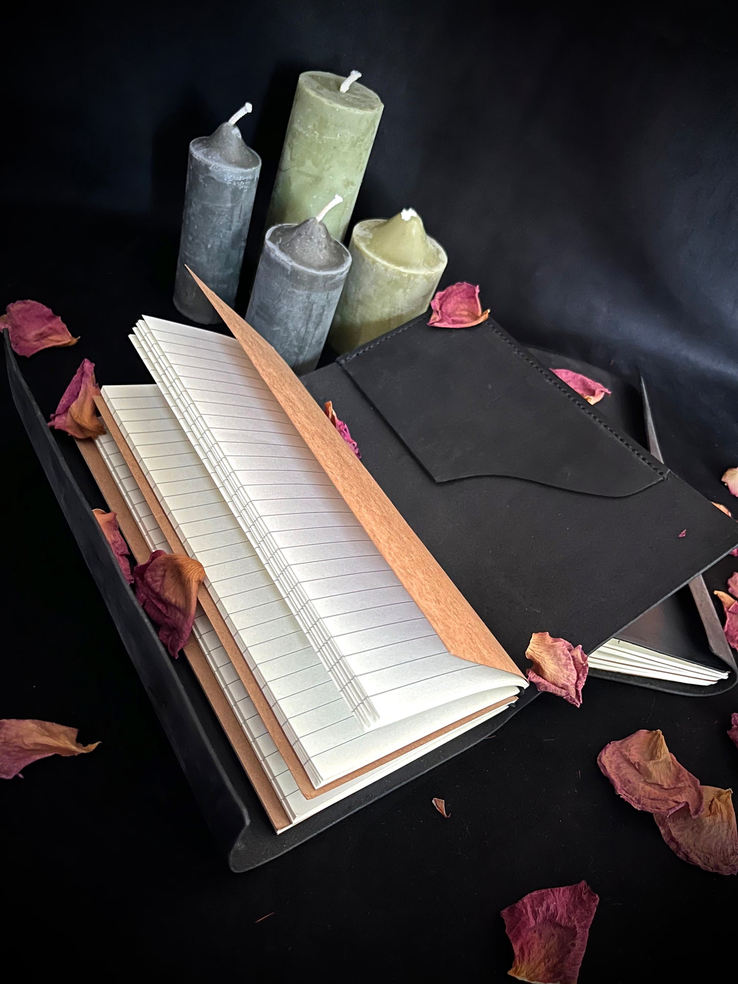 Black leather notebook