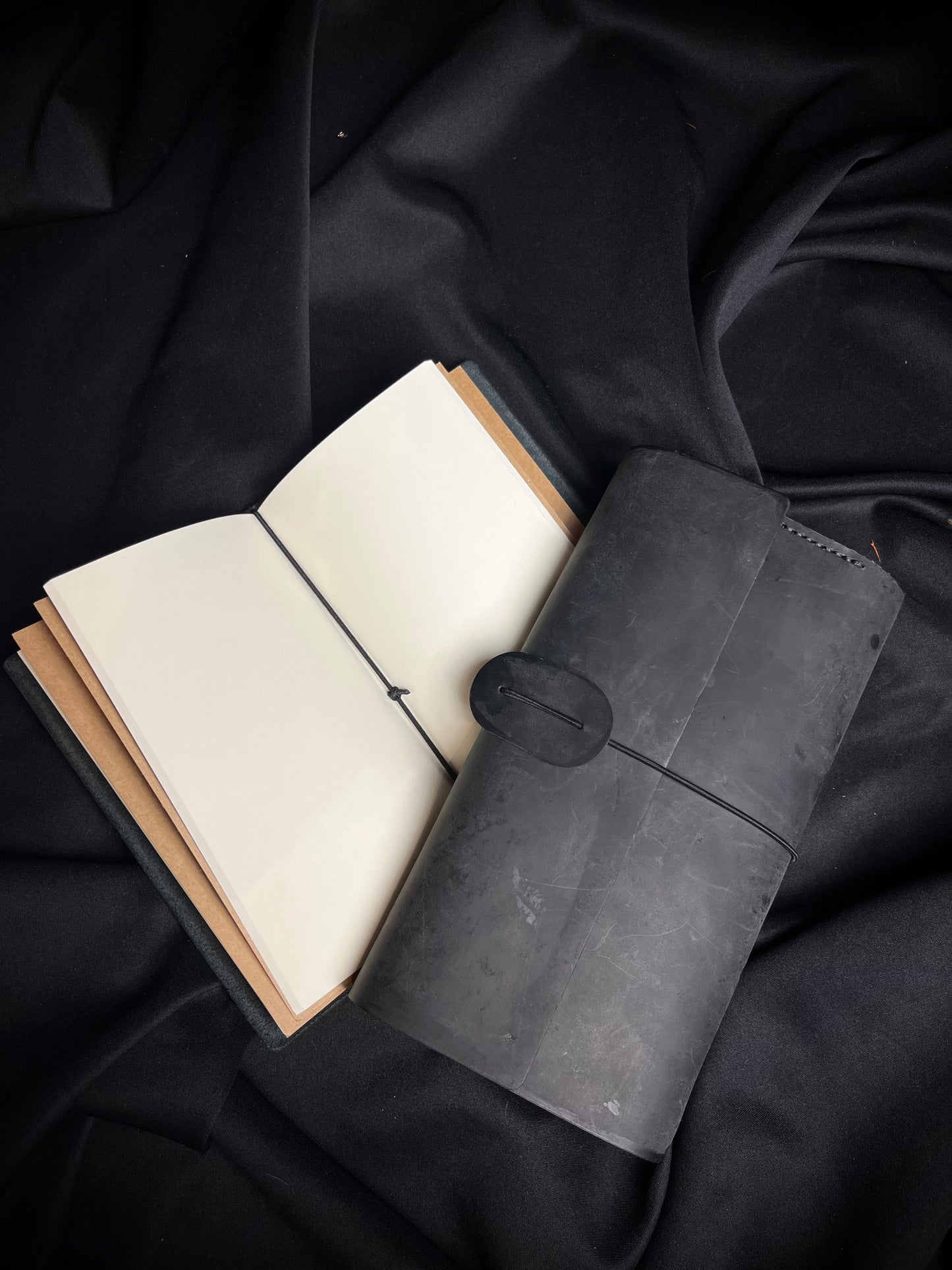 Black leather notebook