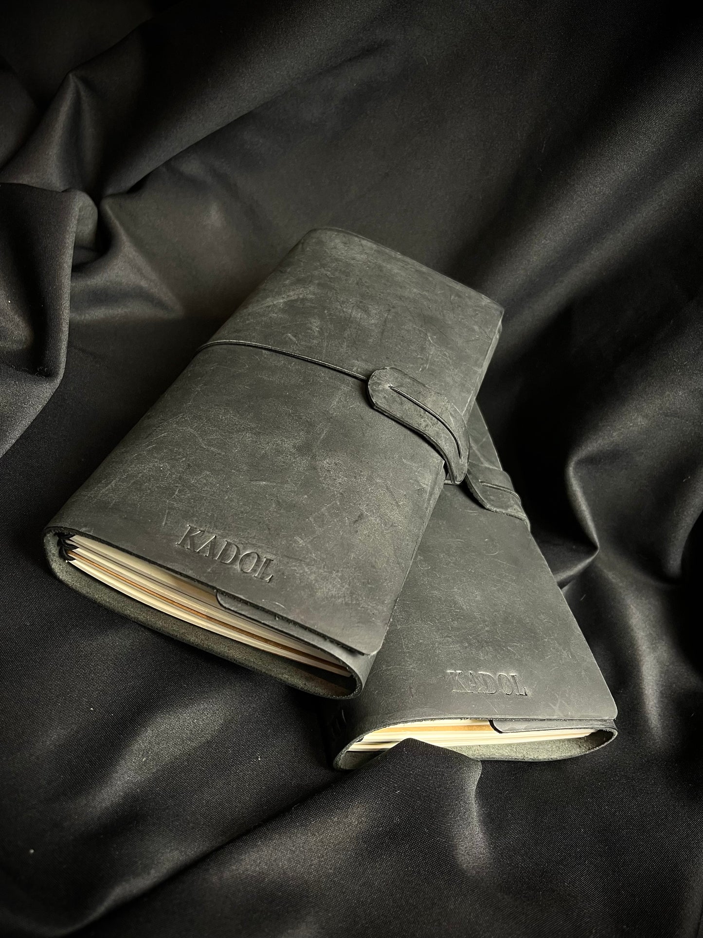 Black leather notebook