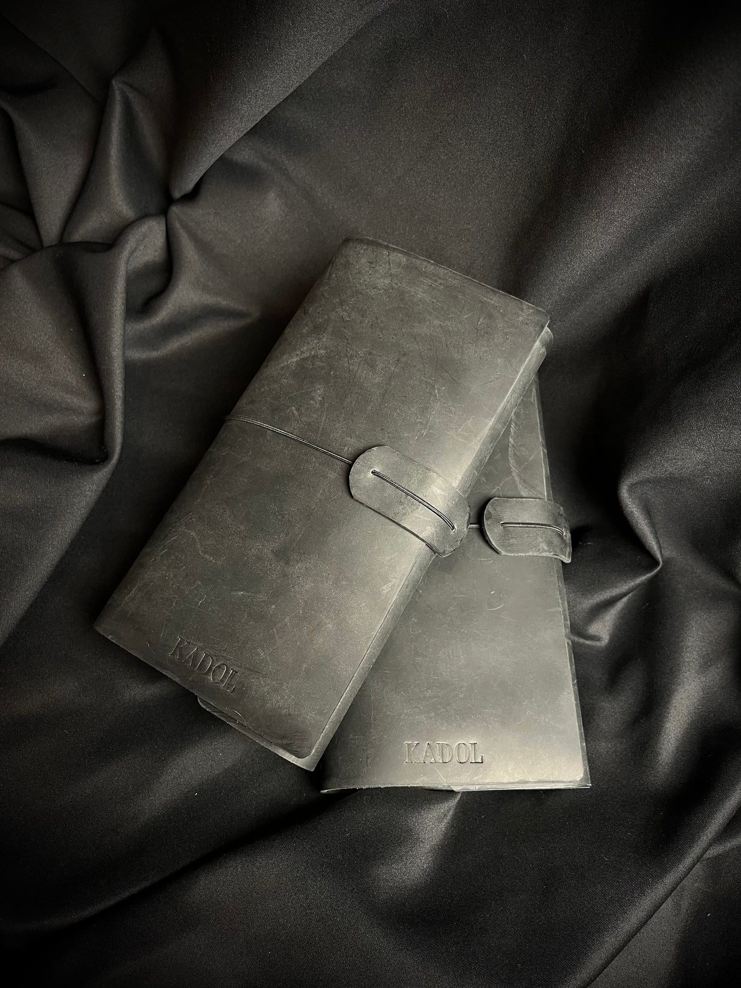 Black leather notebook