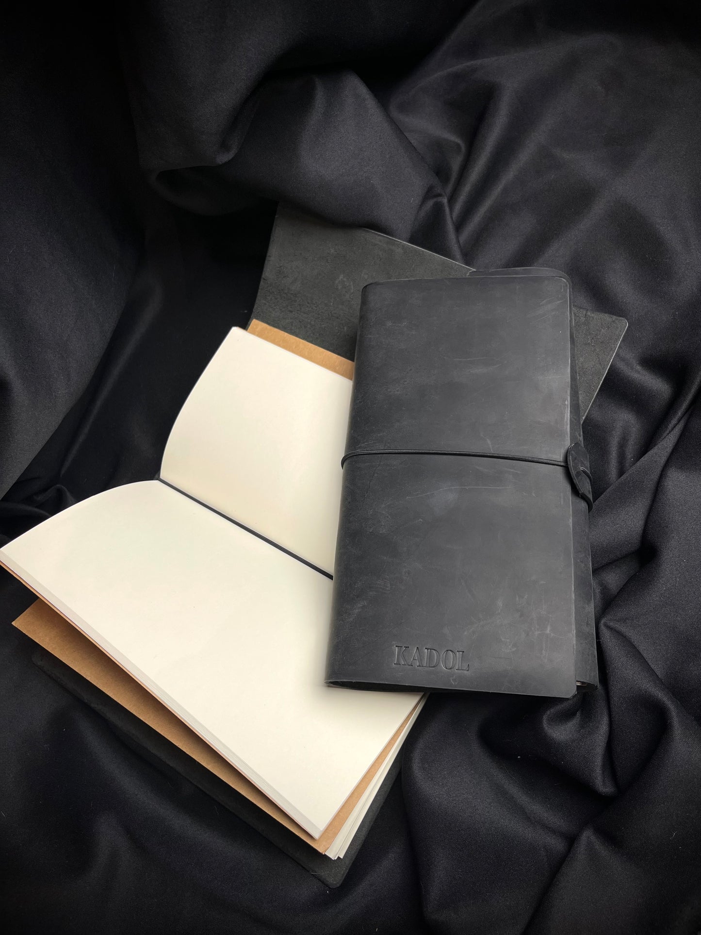 Black leather notebook
