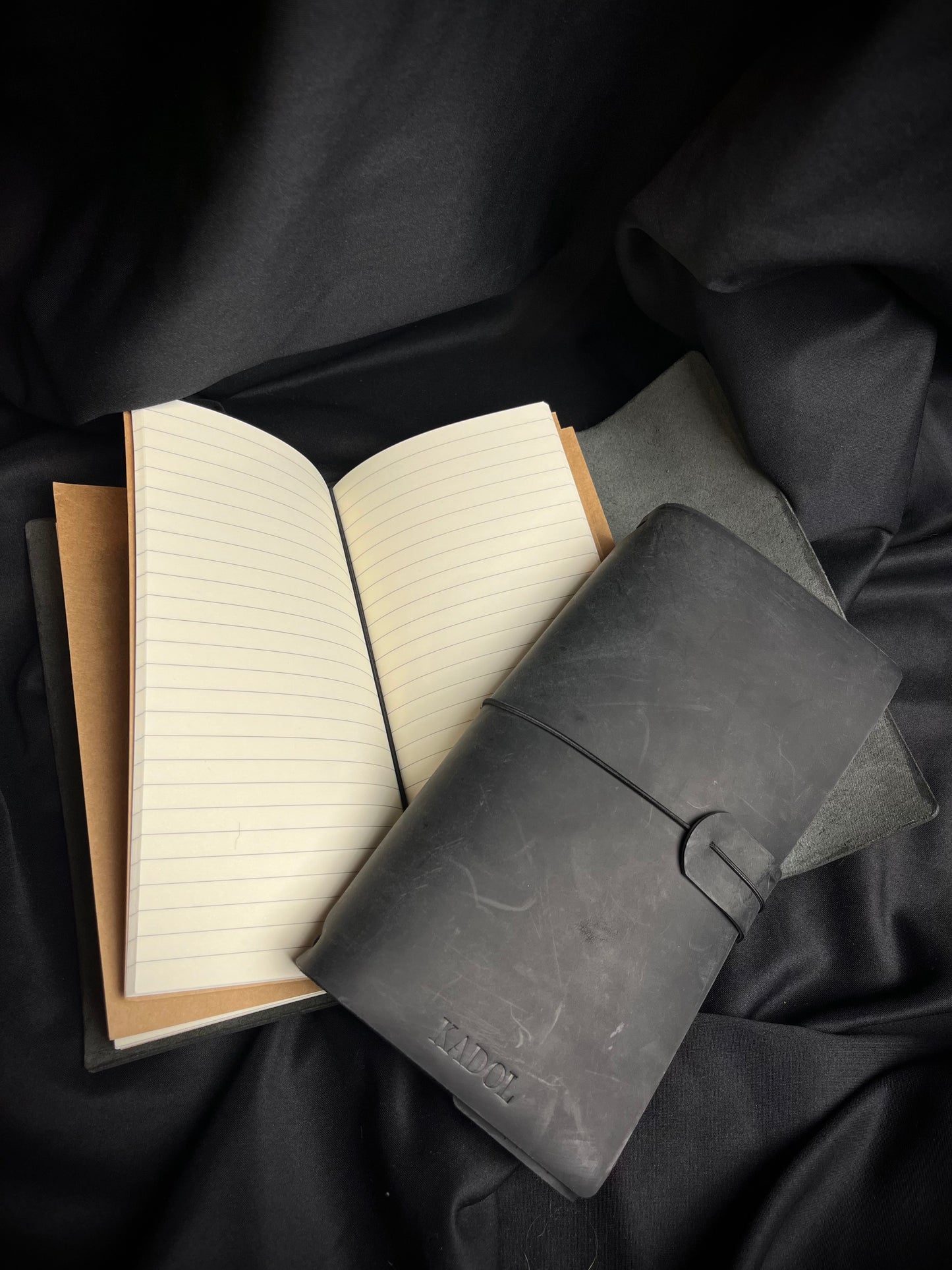 Black leather notebook