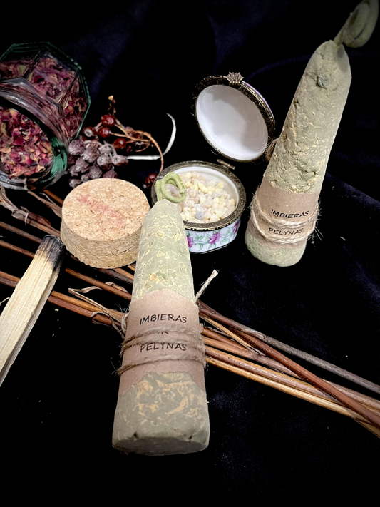 Bičių vaško žvakė su imbieru ir pelynu